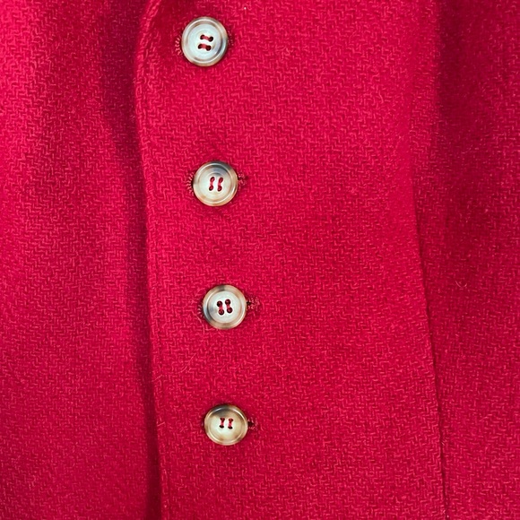 JG Hook Womens Wool Blazer Size 10 Cranberry Red Five Button Coat Jacket Vintage - Picture 11 of 13